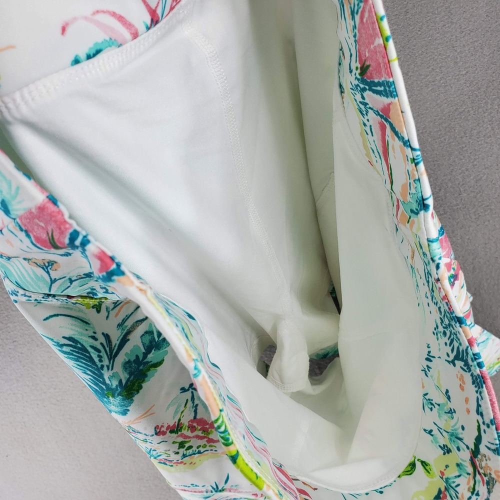 Sigrid Olsen Golf Skort Set Women M White Tropical Palm Print Zip Top Skirt - Picture 11 of 12